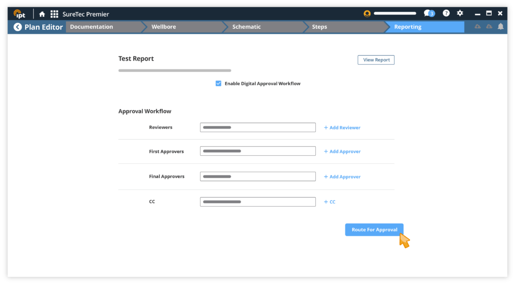 SureTec digital report publish screen