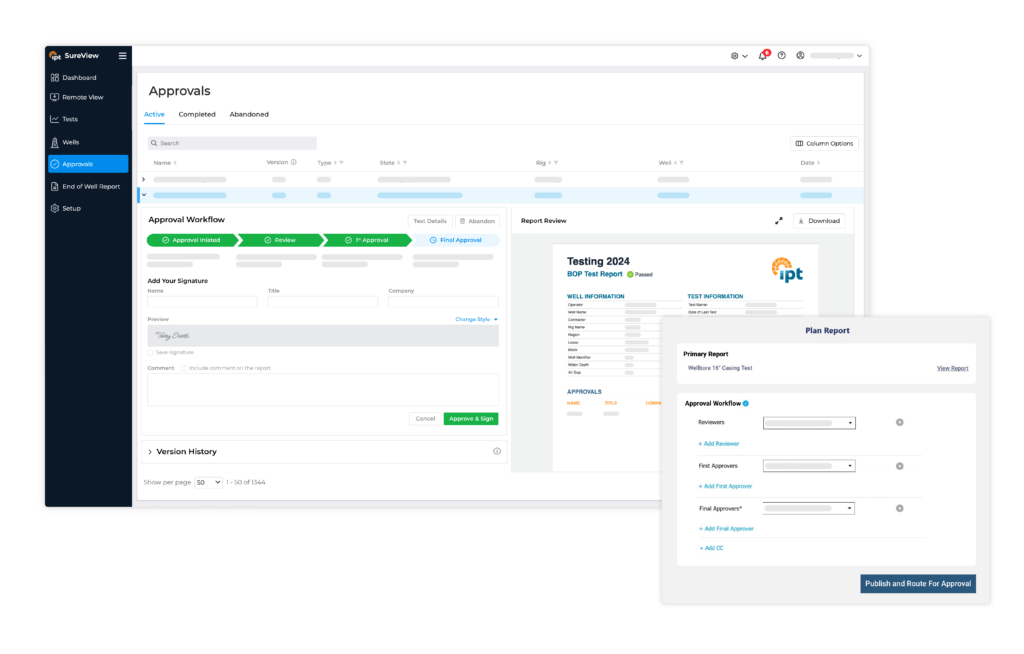 IPT's integrated reporting and approval workflows