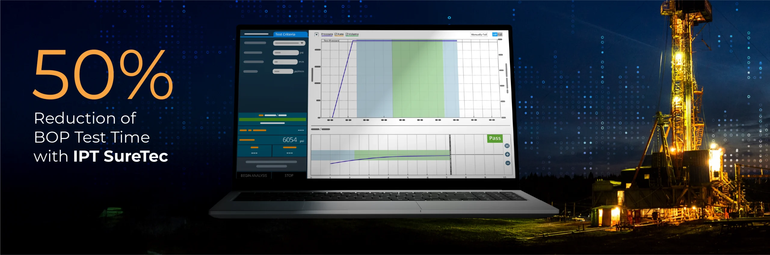 Major operator improves BOP testing efficiency by 50% using IPT Global’s SureTec digital pressure testing platform.