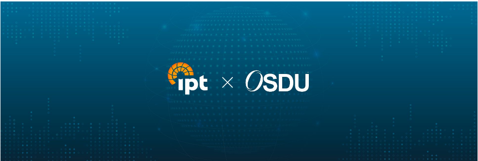 IPT Global and OSDU logos side by side on a globe background